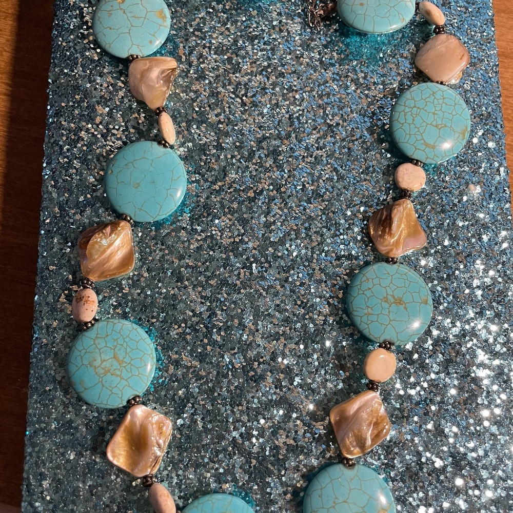 Turquoise and stone necklace